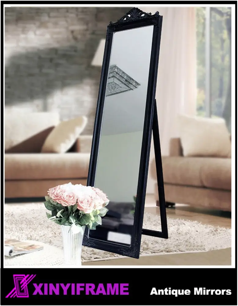 2016 Fashion design floor length mirror black framed dressing mirror