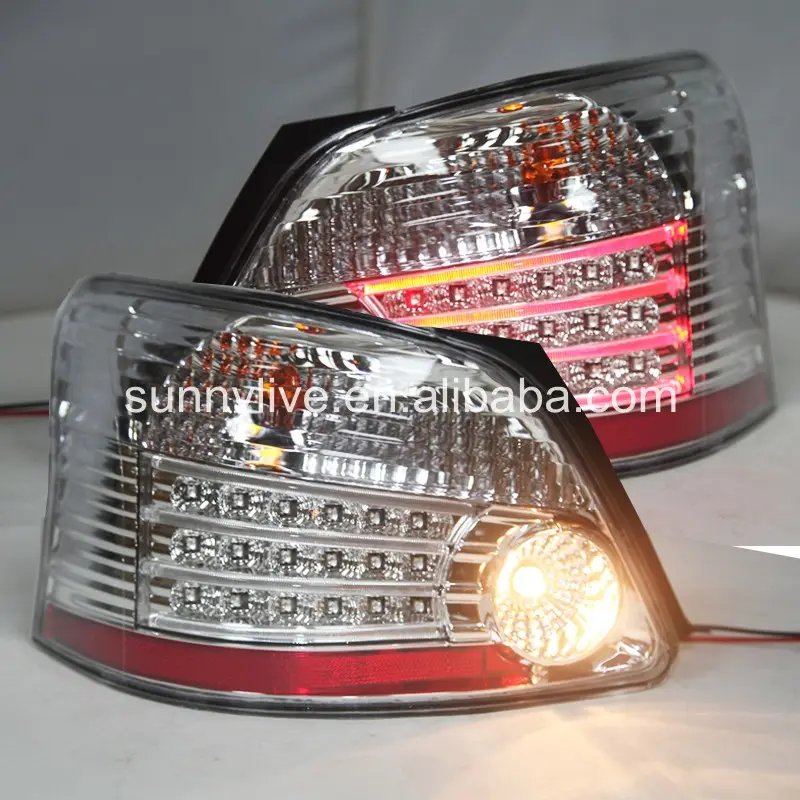 ไฟท้าย LED สำหรับ Toyota VIOS 2008-2011 YZ ตัวเรือนโครเมี่ยม