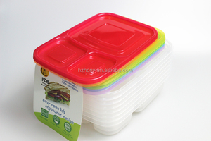 Yemek kabı 3 bölmeli öğle yemeği kutuları gıda depolama kapaklı konteynerler, BPA içermeyen plastik Bento kutu seti 7, bölüm Con