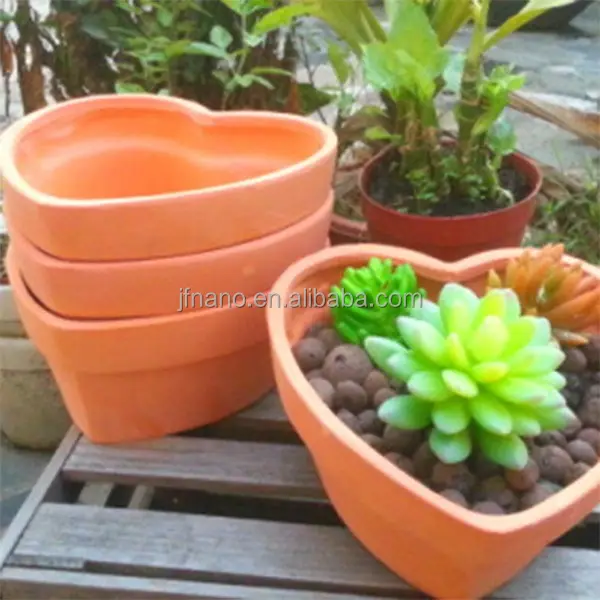 2016 nuovo Design a forma di cuore fioriere in Terracotta vasi all'ingrosso moderno piccolo fiore fioriera, classico per la casa, giardino in ceramica