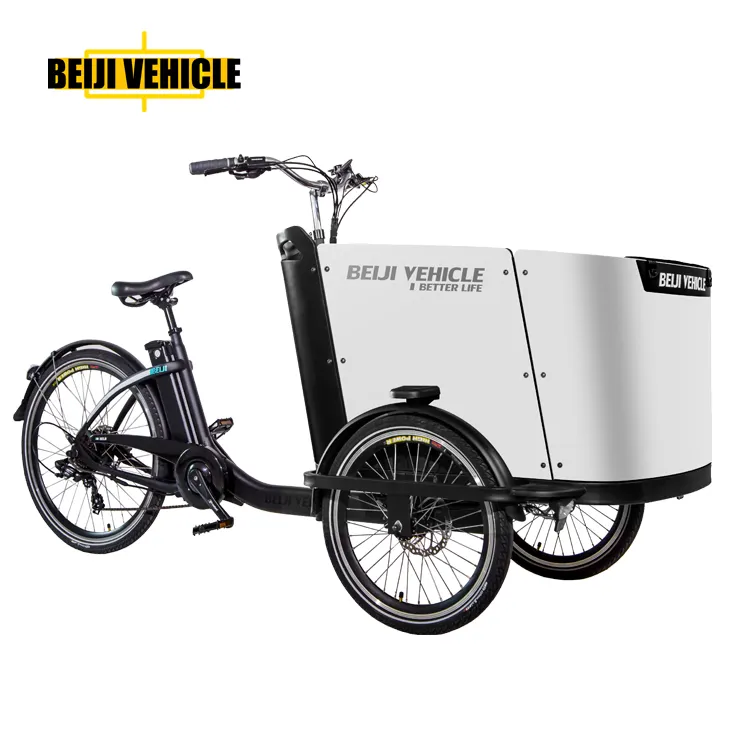 מטען אופני זול הולנדי חשמלי משפחה מטען תיבת אופני תלת ארבעה ילדים