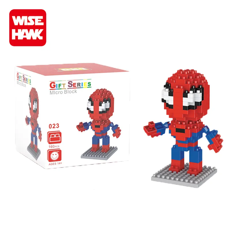 Hot super hero diamante toy building block figura de ação do homem aranha figura do homem aranha