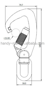 A304KTLアルミニウムスイベル負荷インジケーターPPEスナップツイストロックフックカラビナ - Product Image 2