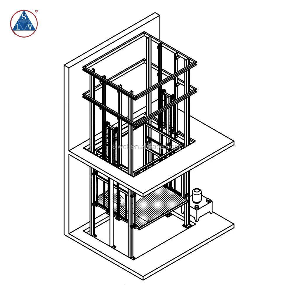 Elevador elétrico hidráulico de material externo, 1000kg