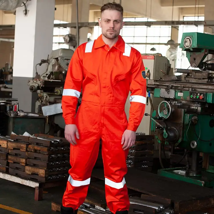 Chống tĩnh chống cháy làm việc Coverall chống cháy làm việc quần áo cho nam giới phản chiếu bảo hộ lao động tẩy tế bào chết đồng phục phù hợp với