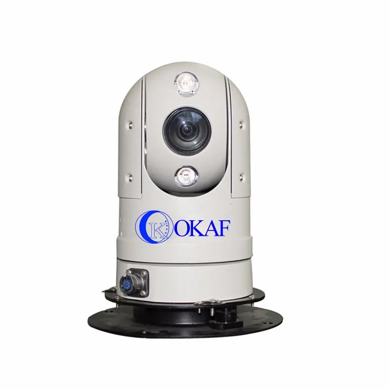 Cámara domo de vigilancia IR montada en vehículo al aire libre, videocámara IP PTZ de visión nocturna con Zoom