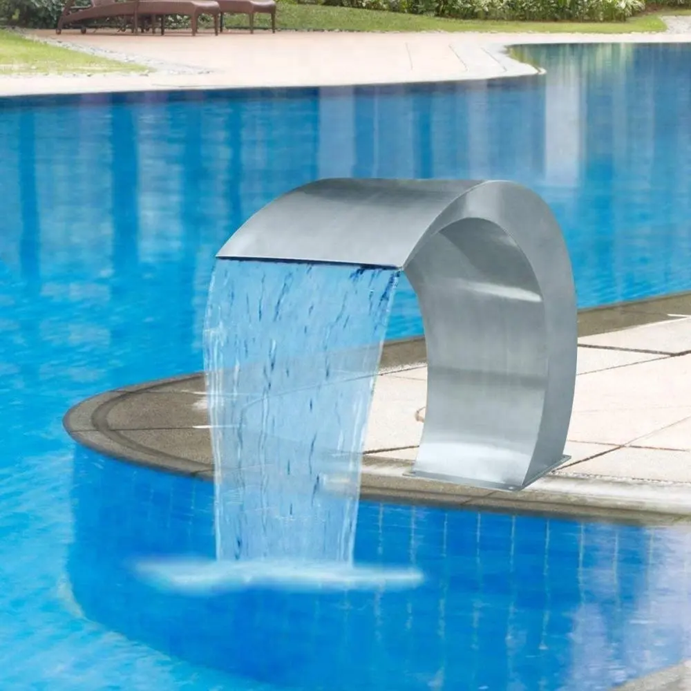 Cortina de água de aço inoxidável para piscina, jardinagem, parede, cachoeira, spa, cascata
