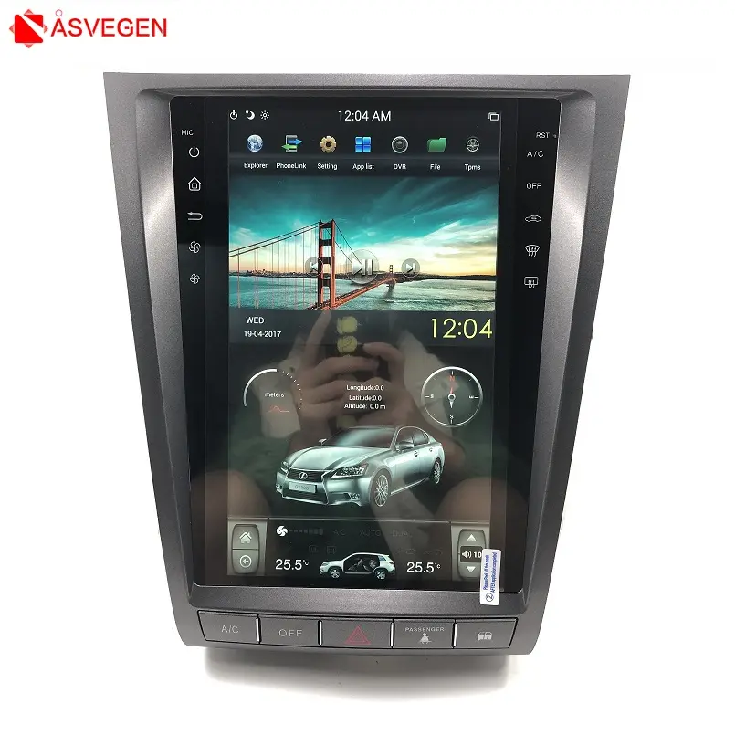 Автомагнитола Tesla с вертикальным сенсорным экраном, Android 11,8, DVD, для Lexus GS430 2006, навигация с BT, MP3, MP4 и т. Д.