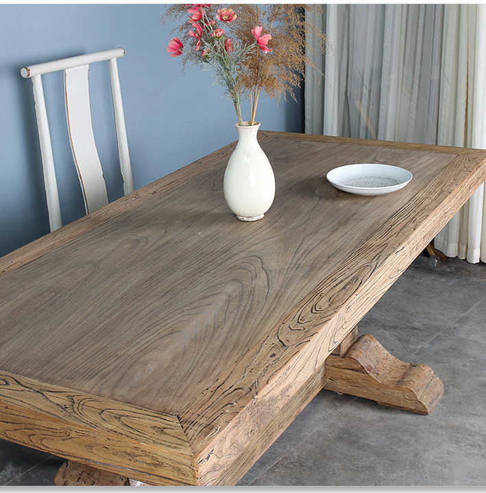 2021 Wholesale China Reclaimed Rustic Wood Natural Dining Table Outdoor Dining Table