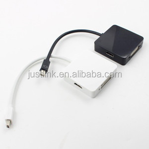 1080P 3 en 1 cuadrado Mini DP Displayport Thunderbolt a HDMI DVI VGA Adaptador convertidor salida multimonitor para teléfono MacBook - Product Image 2
