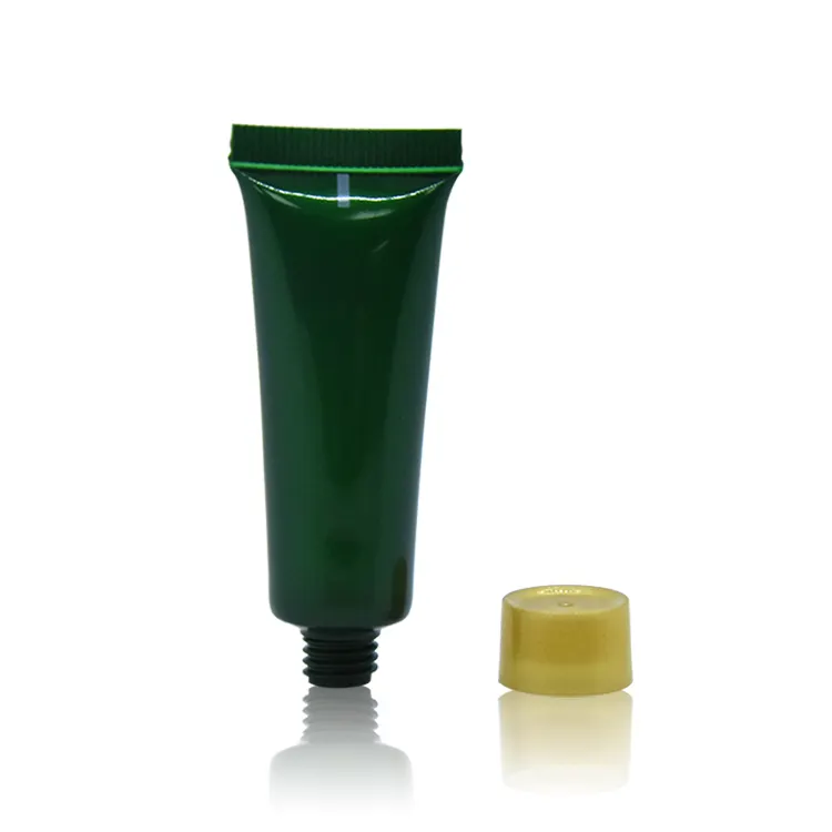 Verde Elegante di Disegno Vuota Crema Morbida Tubo Cosmetico con Molle di Compressione di Plastica Tubo Packaging Cosmetico