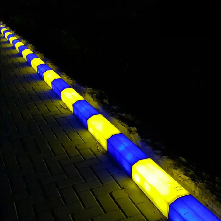 Wholesale led light plastic curb stone road side pavement LED curbstone