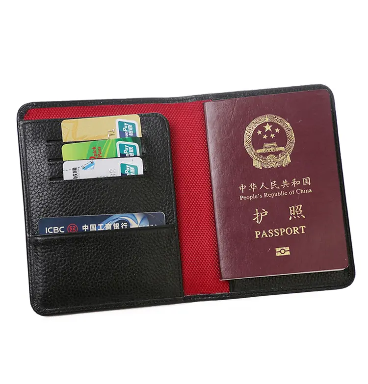 Fashion PU pvcレザービジネスパスポートクレジットカードホルダー