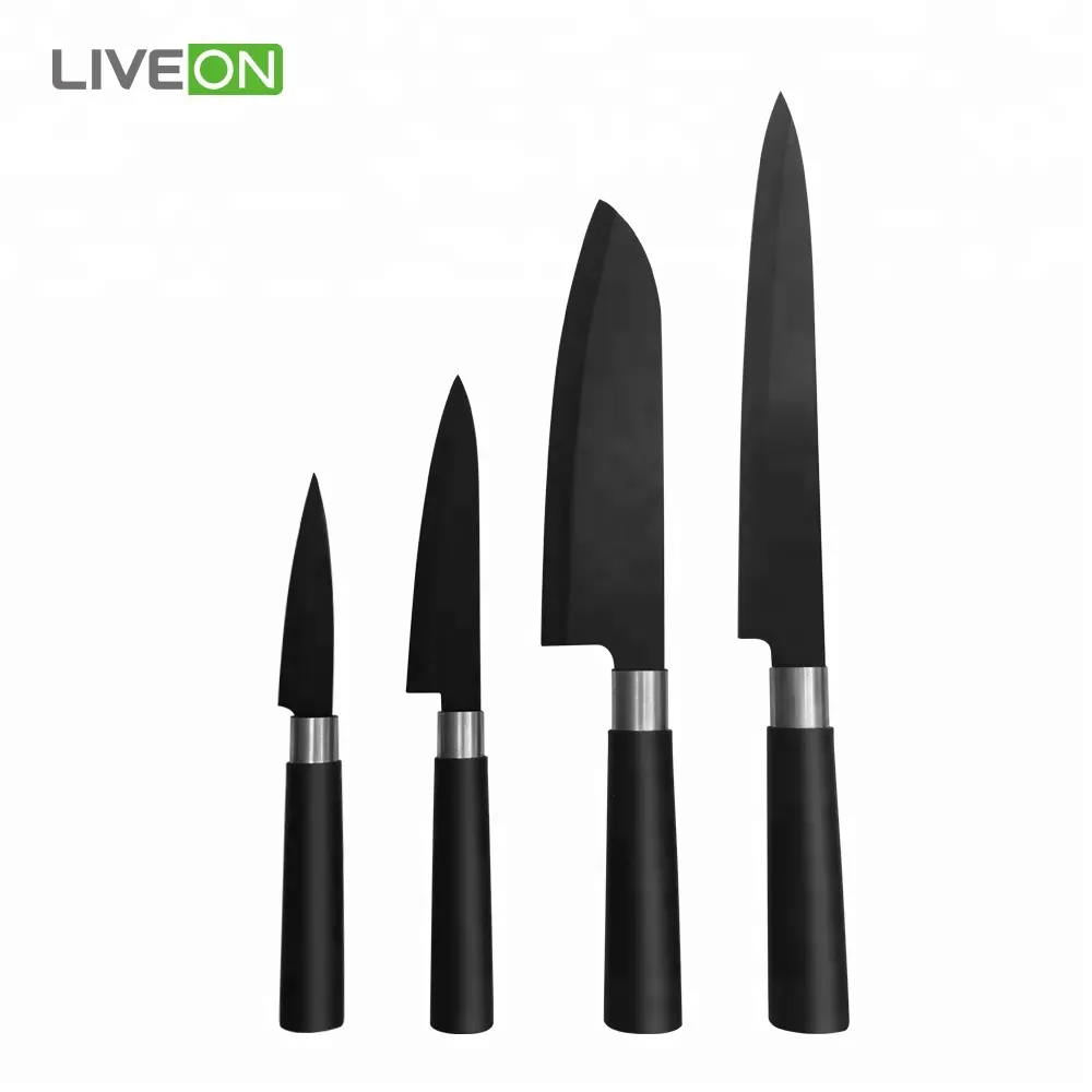 5pcs Black Oxide Stainless Steel Kitchen Knife Set