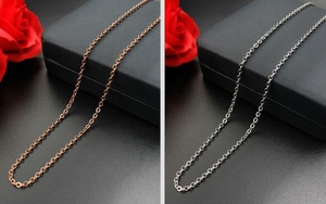 Düz çapraz zincir kolye paslanmaz çelik zincir erkek bayan OEM/ODM kabul takı hediye moda high-end yeni - Product Image 5