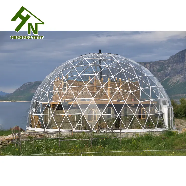 Tenda da campeggio a cupola geodetica con tetto trasparente di lusso di alta qualità all'ingrosso a basso prezzo