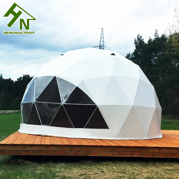 PVC Roof Metal Frame House Prefabricated Geodesic Dome Tents On Sale