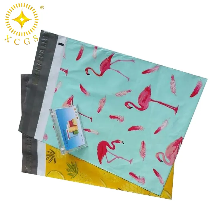 Auto di tenuta logo personalizzato colorato stampato flamingo designer poly bollettini buste di spedizione mailing borse