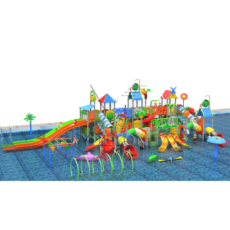 Children Aqua Park Plastic Play Equipment Big Water Slide For Kids