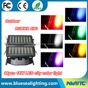 เครื่องฉายแสงสีเมือง LED 6in1กลางแจ้งสำหรับ IP65สำหรับโครงการอาคาร DMX512โหมดควบคุม