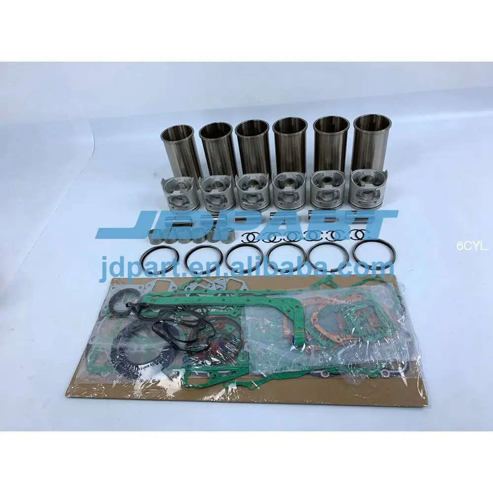 Kit de revestimiento de cilindro 6HH1 con juego de juntas completas, anillos de pistón, delineador para Isuzu