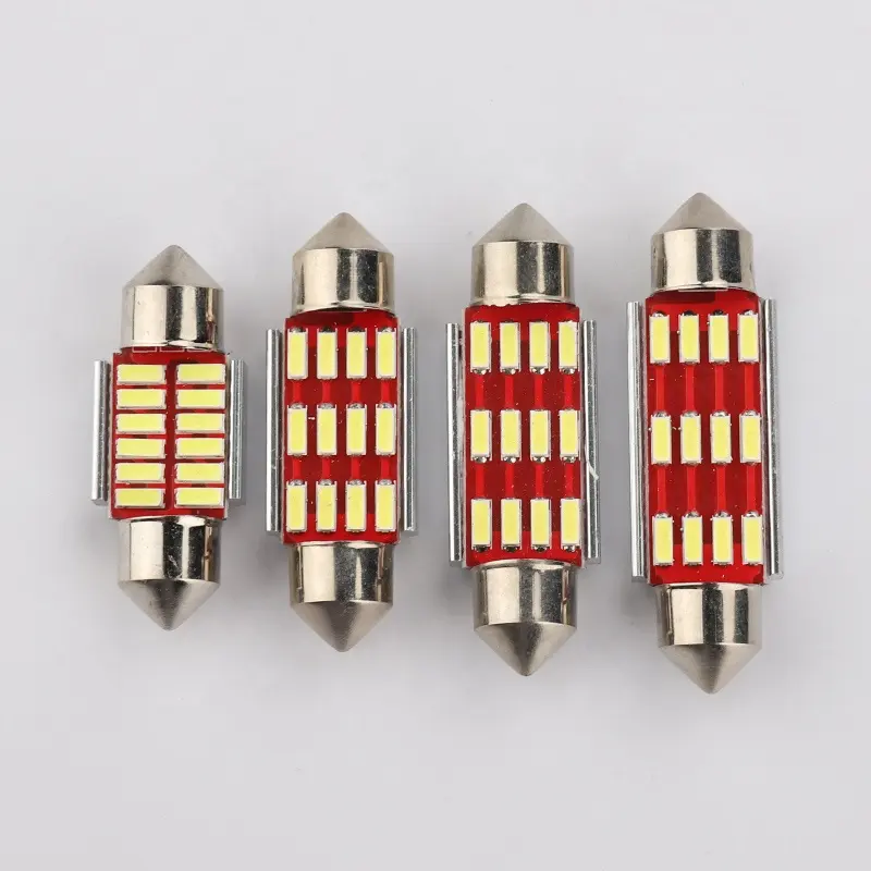 Bombillas led para coche c5w c10w, 31mm, 36mm, 39mm, 41mm, luz de cúpula de lectura 12SMD 4014, lámpara de placa de matrícula CANBUS, color blanco
