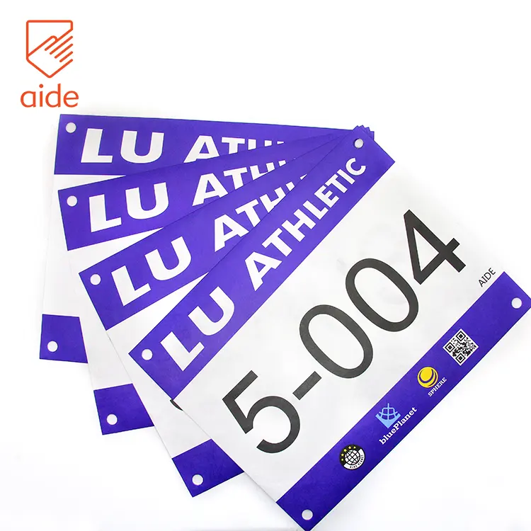 Ayudante OEM imprimible de papel Tyvek ciclismo Running babero números para las carreras