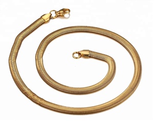 Hot Sale Gold <strong>Chain</strong> Designs for Girl Stainless Steel Flat Snake <strong>Chain</strong> - Product Image 4