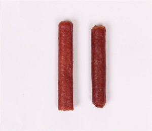 牛革巻き鶏とアヒル肉犬はプライベートラベル生皮と肉犬の噛むことを扱います