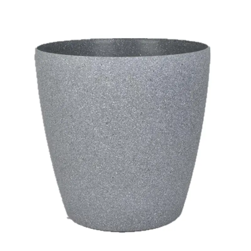 design stone like round plastic fiber stone planter garden pots plant pot large cement concrete planter