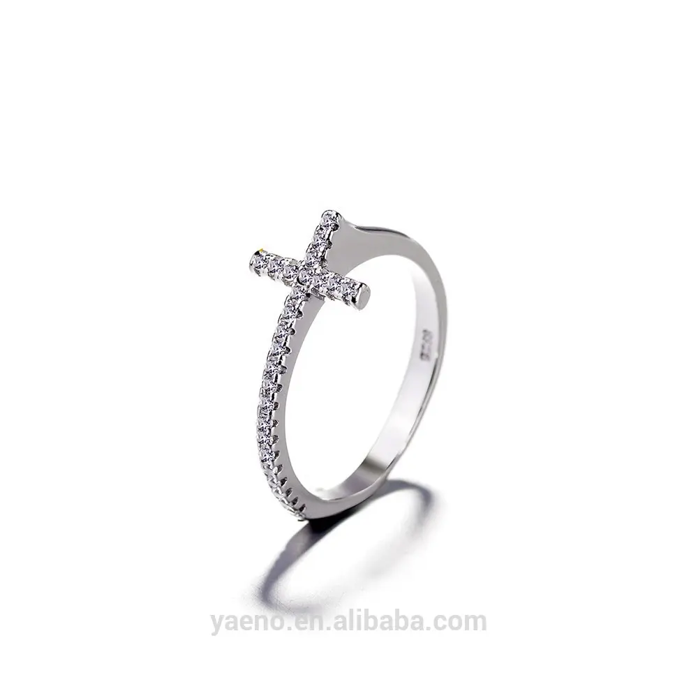 Joyería de plata 925, anillo cruzado, diseño de anillo de plata para niña