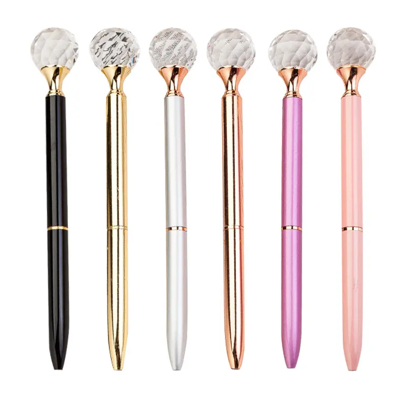 Xinhao Brand Diamond Crystal Filled Pens for Promotional Gift School Office Rotated Ballpoint Pens Crystal Top Ballpoint Pen