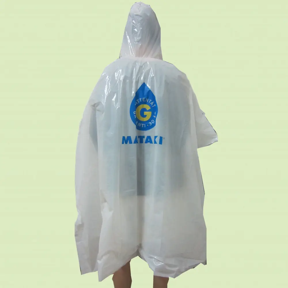 Ponchos de chuva impressos personalizados descartáveis