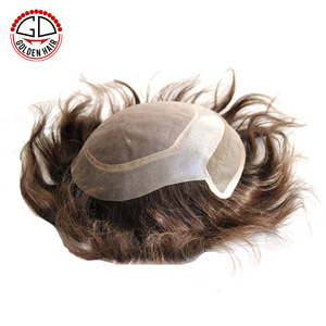 Human <strong>Hair</strong> <strong>Wavy</strong> Style <strong>Men</strong> Toupee
