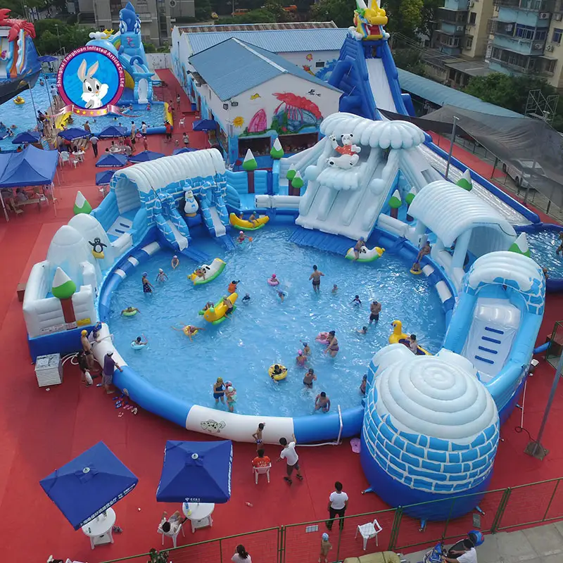 penguin ice castle inflatable water pool park water park attractions inflatable water games