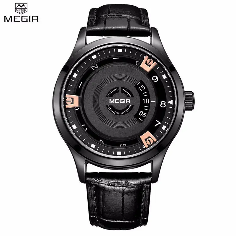 Megir 1067 orologi di lusso di marca famosa orologio da uomo al quarzo da uomo d'affari in pelle impermeabile sport Megir orologi da uomo Hot