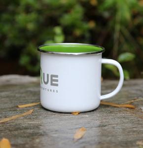 双调绿色搪瓷野营咖啡杯 - Product Image 1