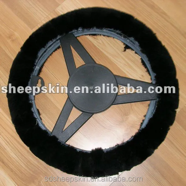 Patchwork Sheepskin Steering Wheel Cover