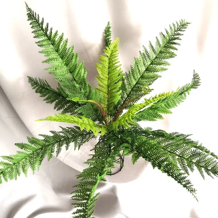 Folhas de ferro artificial de plástico verde, de alta qualidade para decoração vertical da parede da planta