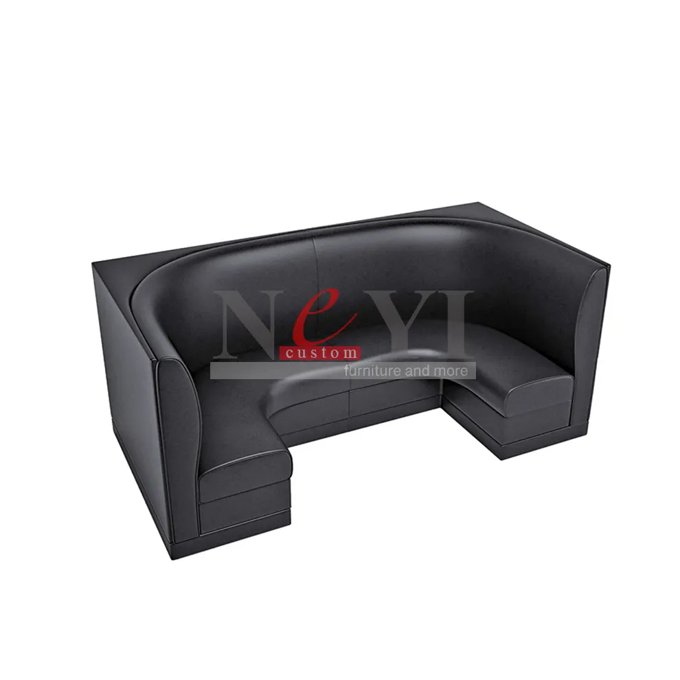 NEYI BT226-asiento de cabina en forma de U para bar, moderno, personalizado, curvo, redondo, de madera y cuero