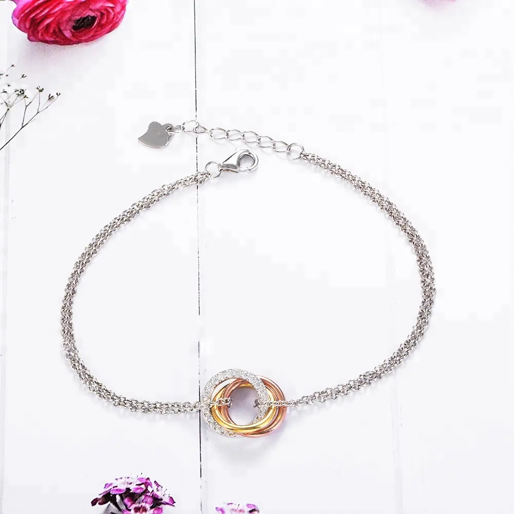 Pulsera de anillo árabe de joyería de oro rosa de mujeres chinas