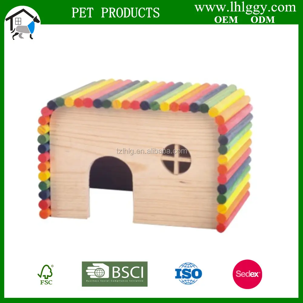 Üretici hotsale el yapımı ahşap hamster evi tavşan kafesi küçük hayvan pet oyuncak