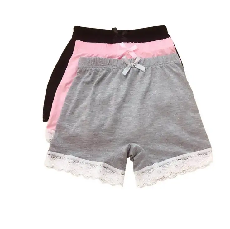 Professional made girls three pants shorts safety pants children lace underwear pure cotton shorts