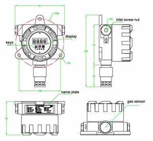 4-20mA signal und rs485 ausgang feste gas leck detektor SO2 konzentration sensor