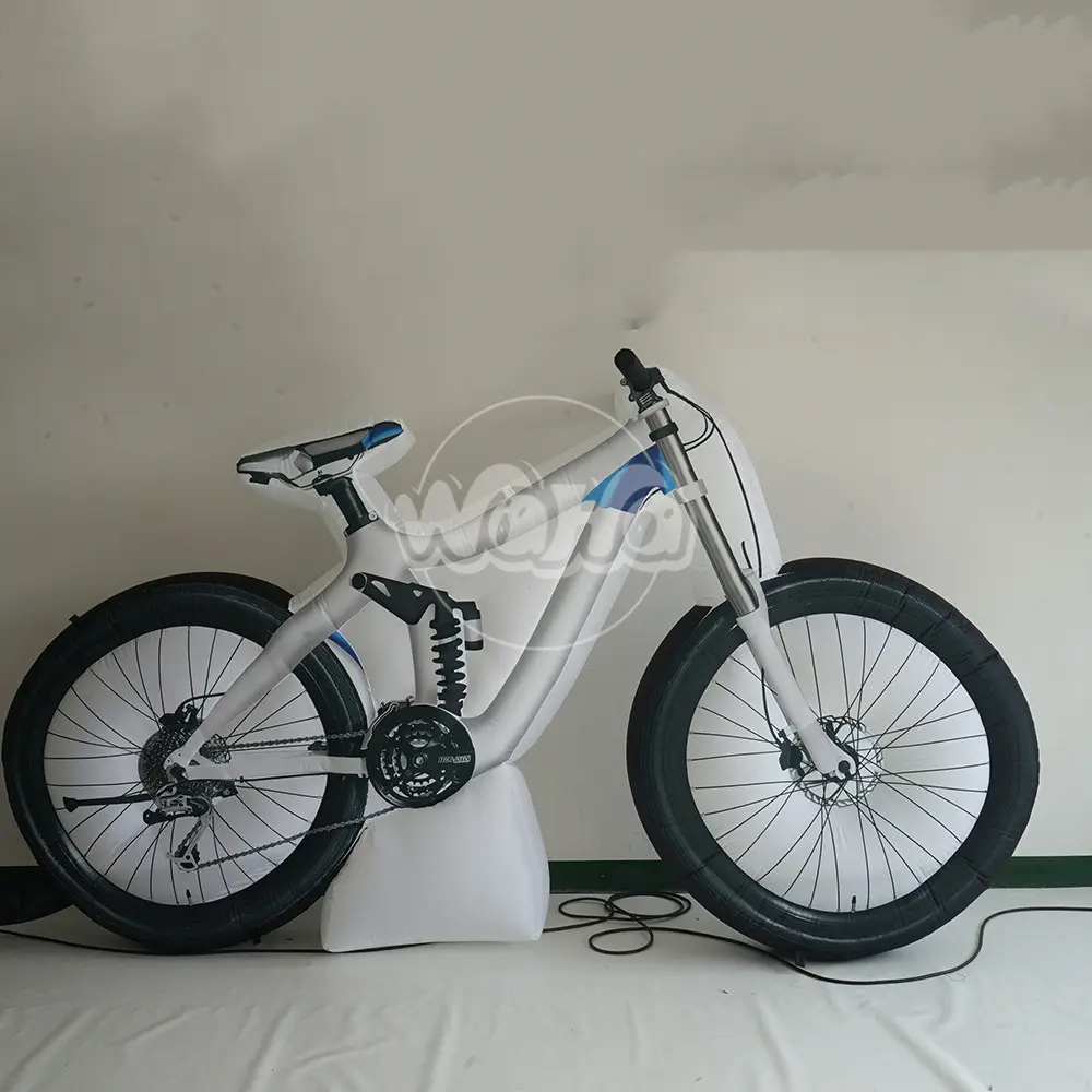Bicicleta inflable de publicidad personalizada, modelo de Moto gigante