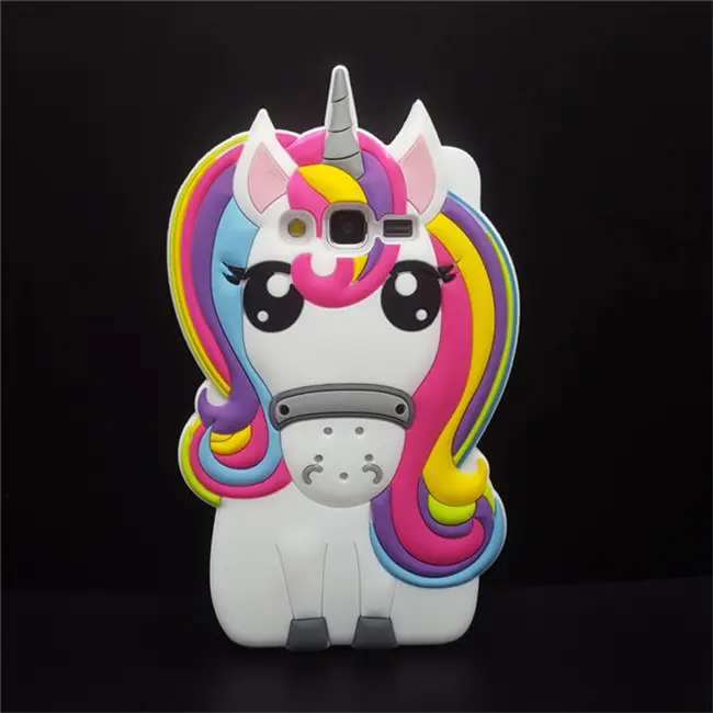 Capa de silicone macia colorida de unicórnio, prime, desenho animado, cavalo, 3d, para samsung galaxy s6/s7 edge/j3/j5/j7