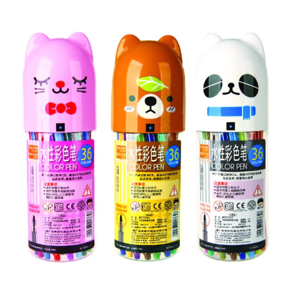 36 цветов/комплект милый цветная водная ручка набор щетка для домашних животных, косметическое средство для детей
