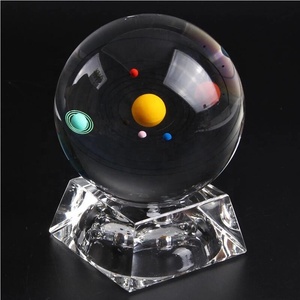 Toptan şeffaf güneş sistemi kristal top 3D minyatür gezegen modeli küre cam küre süs - Product Image 2