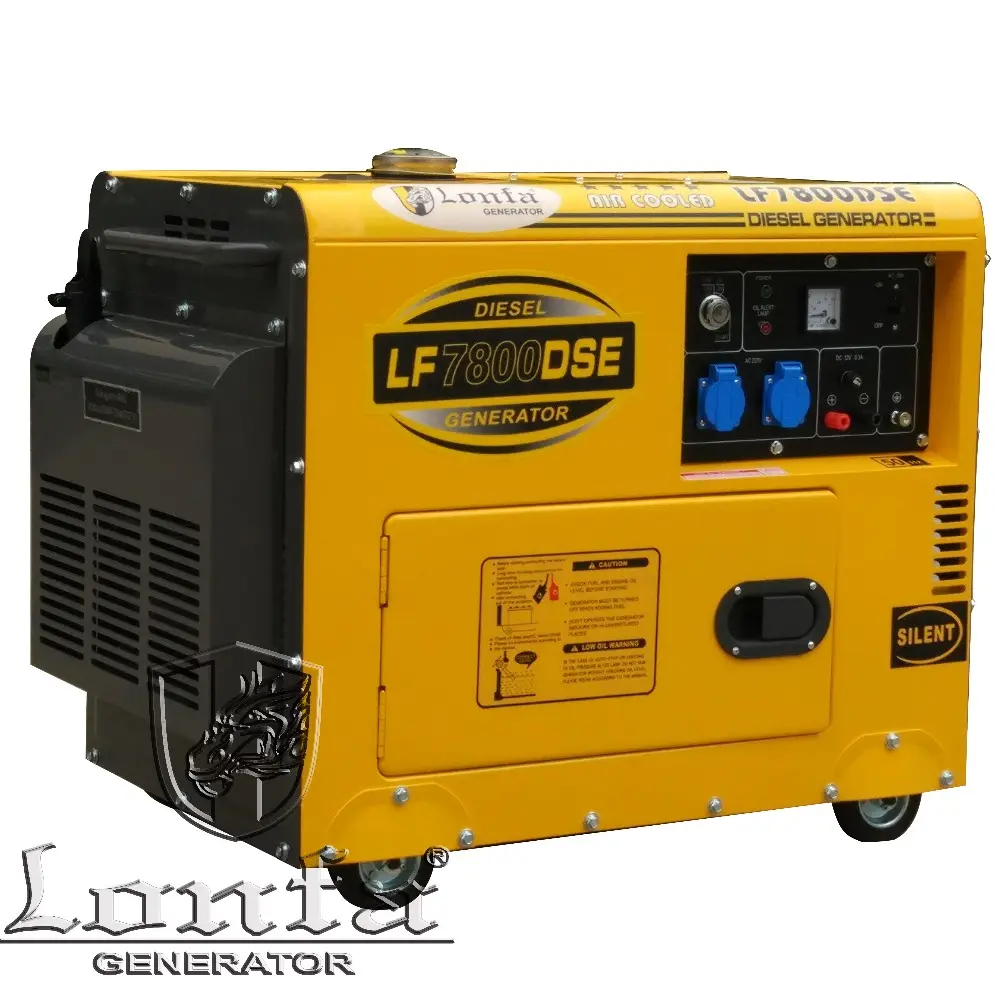 Generador diésel silencioso portátil, uso doméstico, pequeño, DG6500SE, 5kw