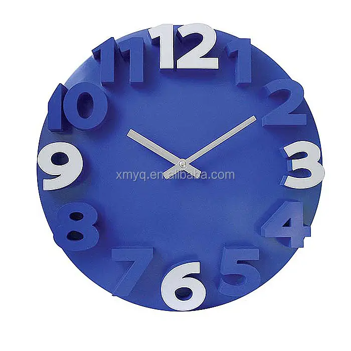 Reloj de pared con números arábicos 3D, sin marco, color, fácil de leer, forma de arco circular, para decoración del hogar